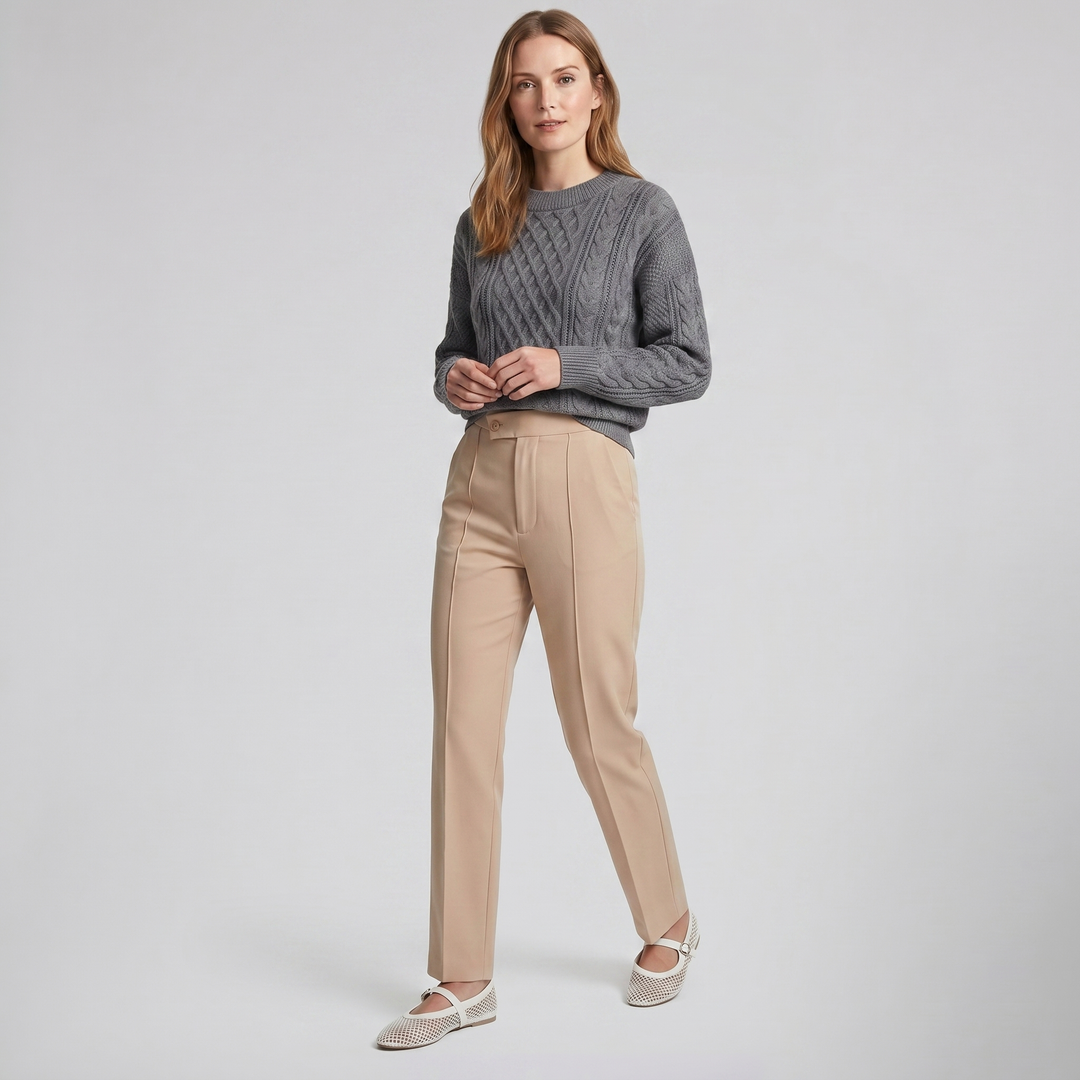 Women's High-Waist Wide-Leg Trousers – Polished Tailored Finish