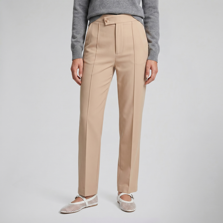 Women's High-Waist Wide-Leg Trousers, Polished Tailored Finish