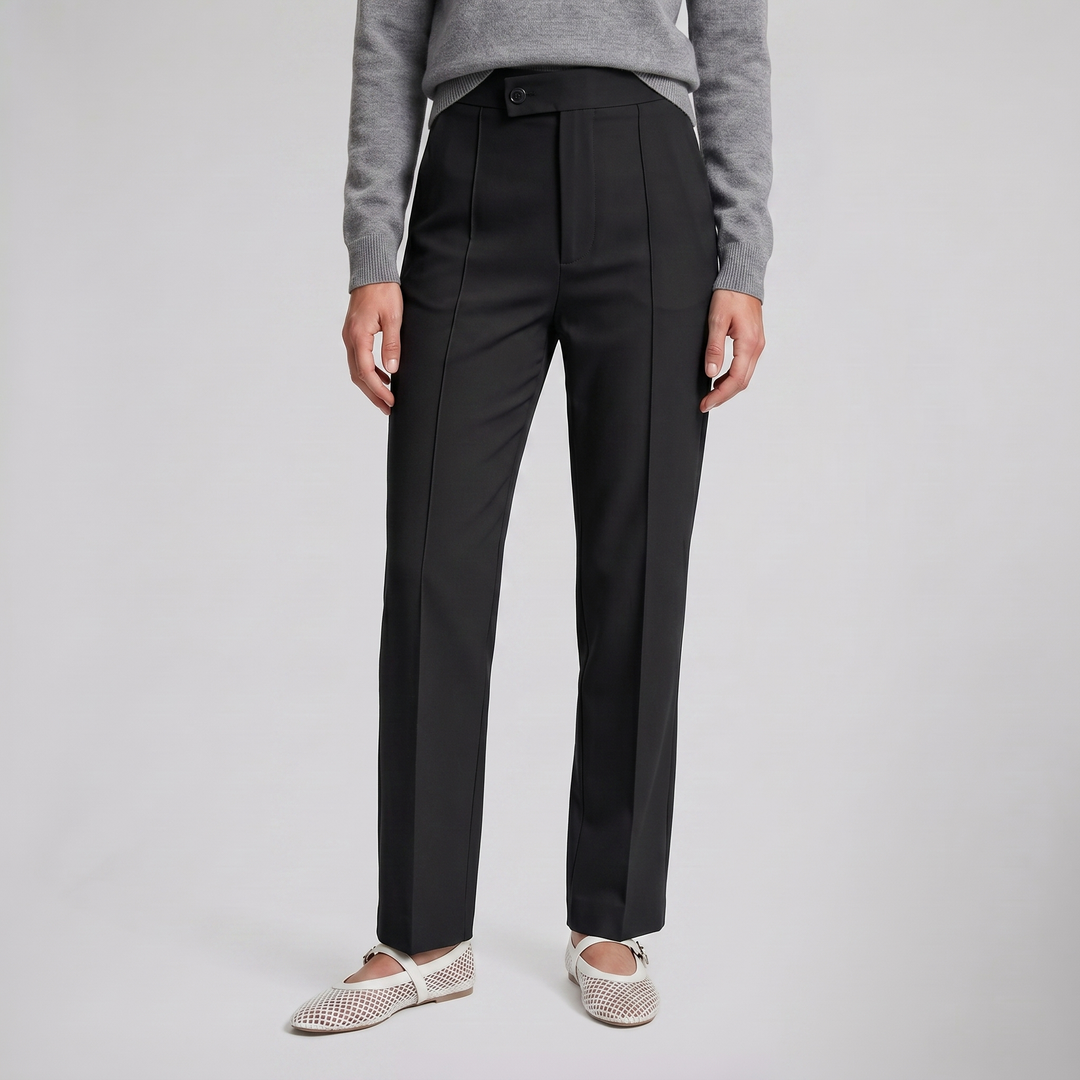 Women's High-Waist Wide-Leg Trousers – Polished Tailored Finish