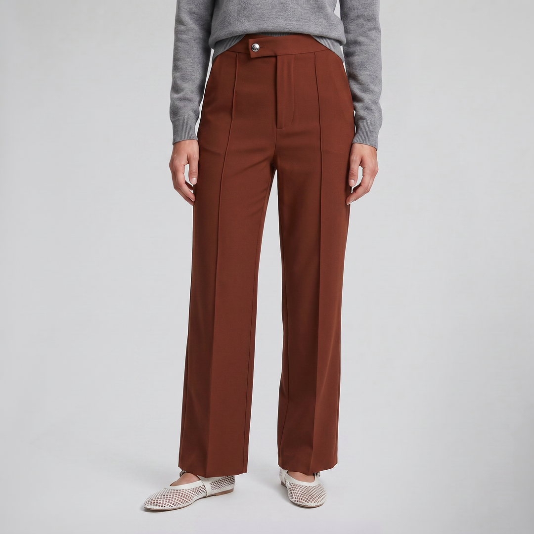 Women's High-Waist Wide-Leg Trousers – Polished Tailored Finish