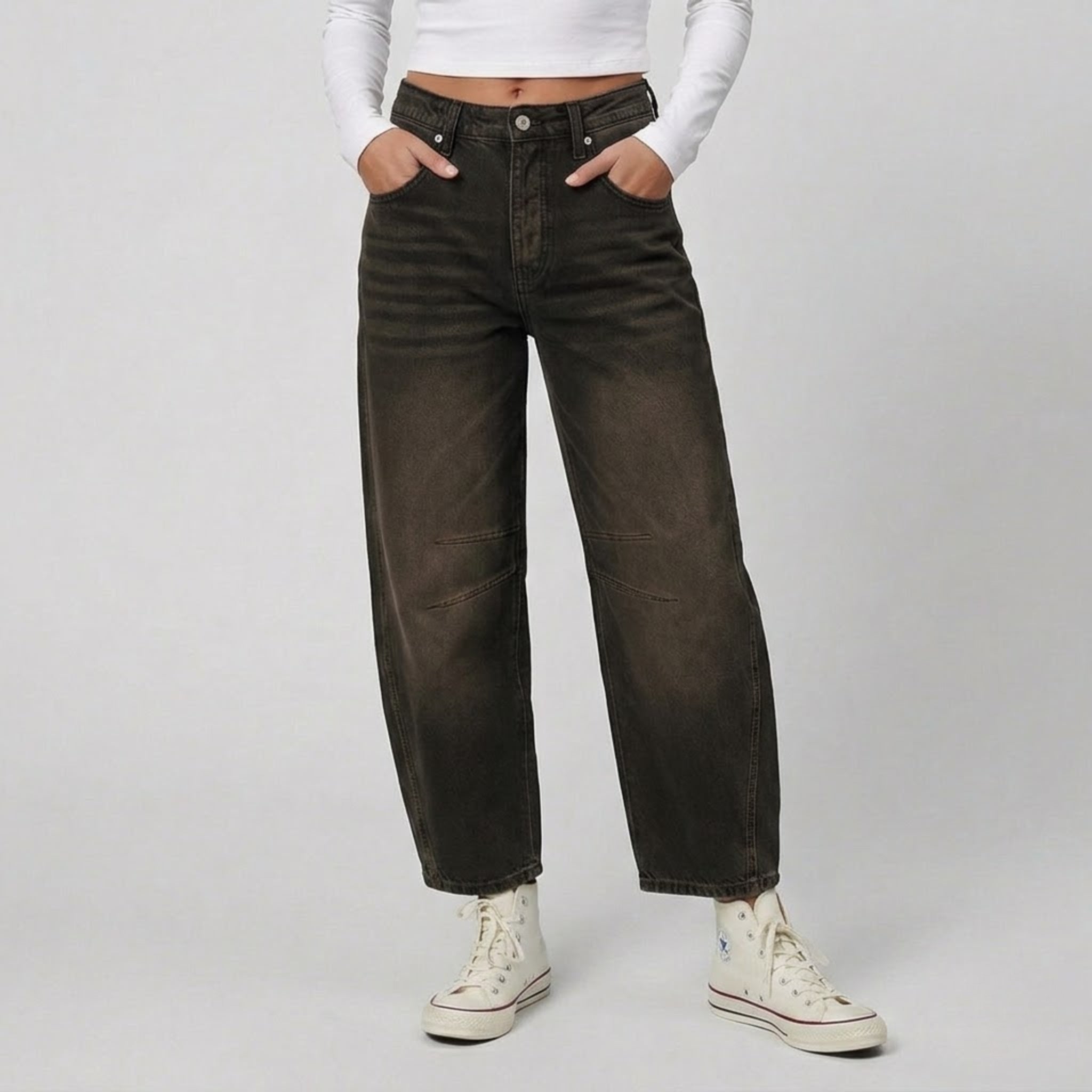 Women’s High-Waisted Distressed Balloon Jeans | Celestiella