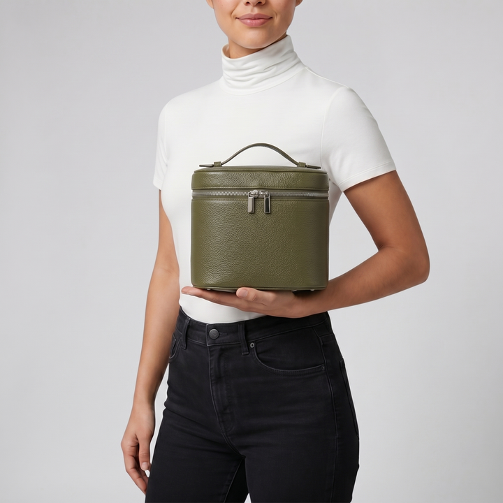 Women’s Leather Vanity Case - Structured Wash Bag | Celestiella