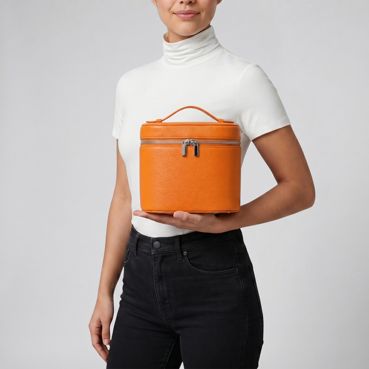 Women’s Leather Vanity Case - Structured Wash Bag | Celestiella