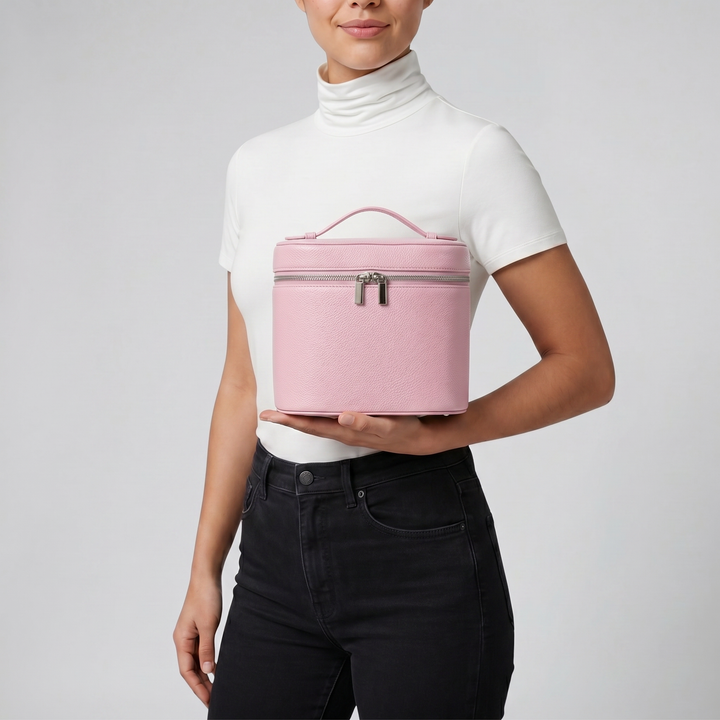 Women’s Leather Vanity Case - Structured Wash Bag | Celestiella