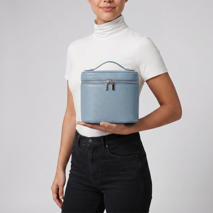 Women’s Leather Vanity Case - Structured Wash Bag | Celestiella