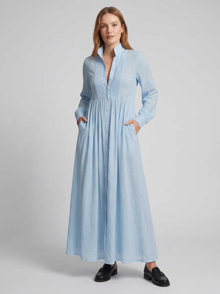 Women's Button-Front Maxi Shirt Dress – Relaxed Summer Style