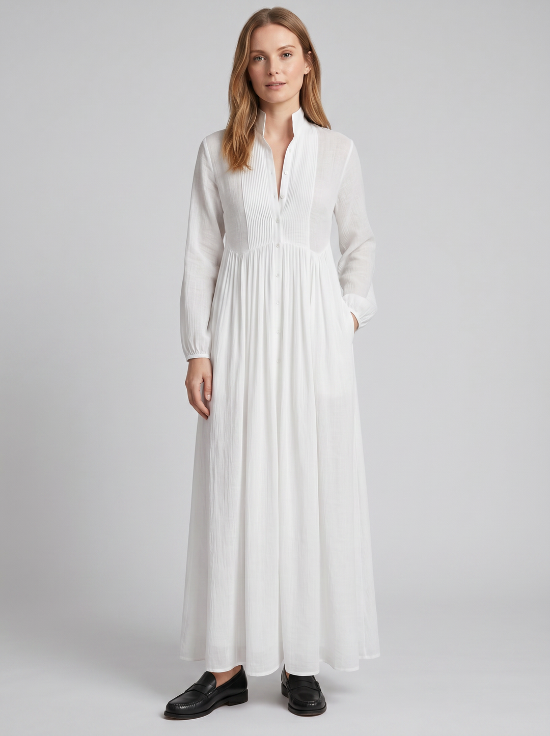 Women's Button-Front Maxi Shirt Dress – Relaxed Summer Style