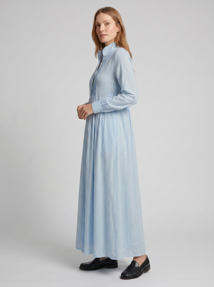 Women's Button-Front Maxi Shirt Dress – Relaxed Summer Style