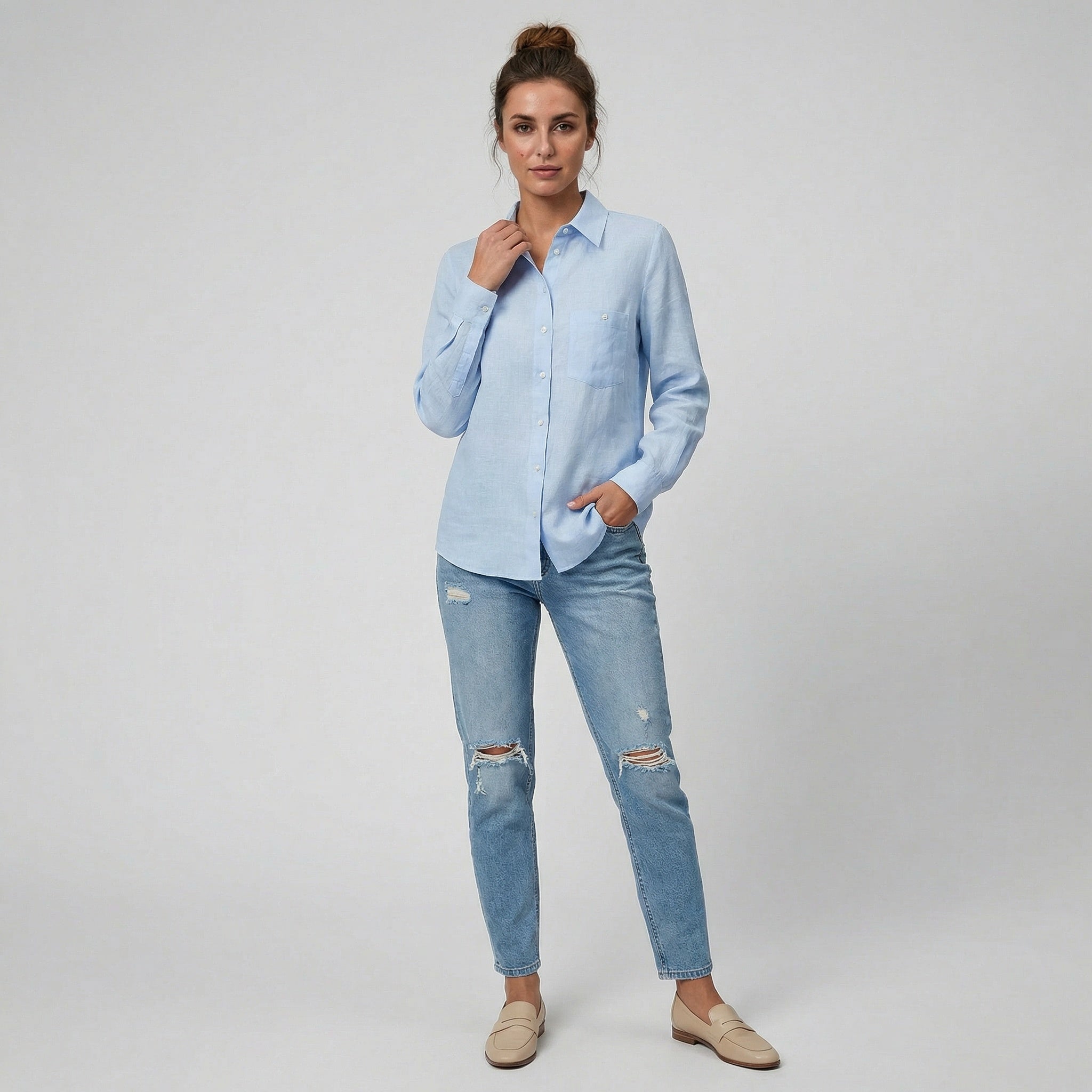 Celestiella - Women’s Long Sleeve Button-Down Shirt