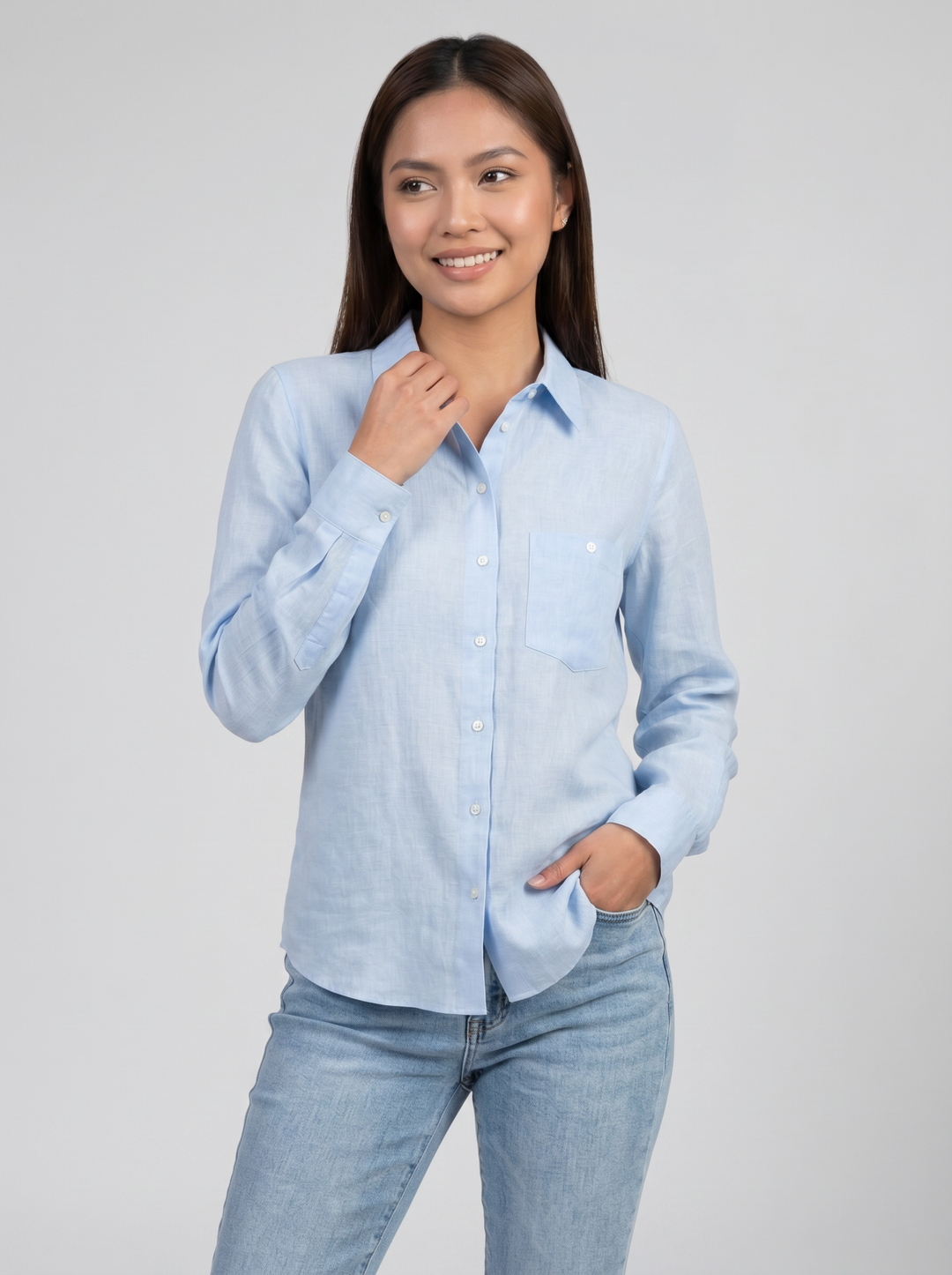 Women's Shirt – Long-Sleeve Button-Down