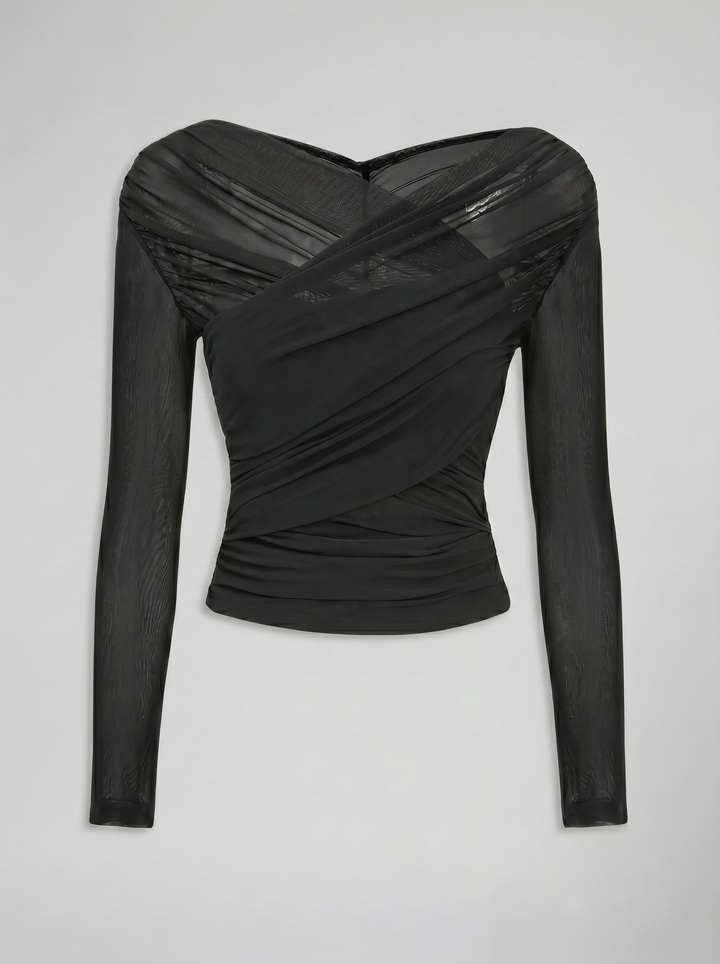 Women's Mesh Top – Long-Sleeve Sheer