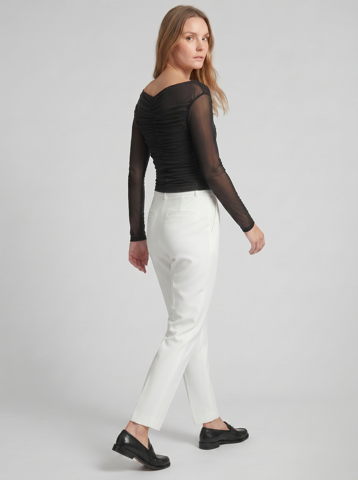 Women's Mesh Top – Long-Sleeve Sheer