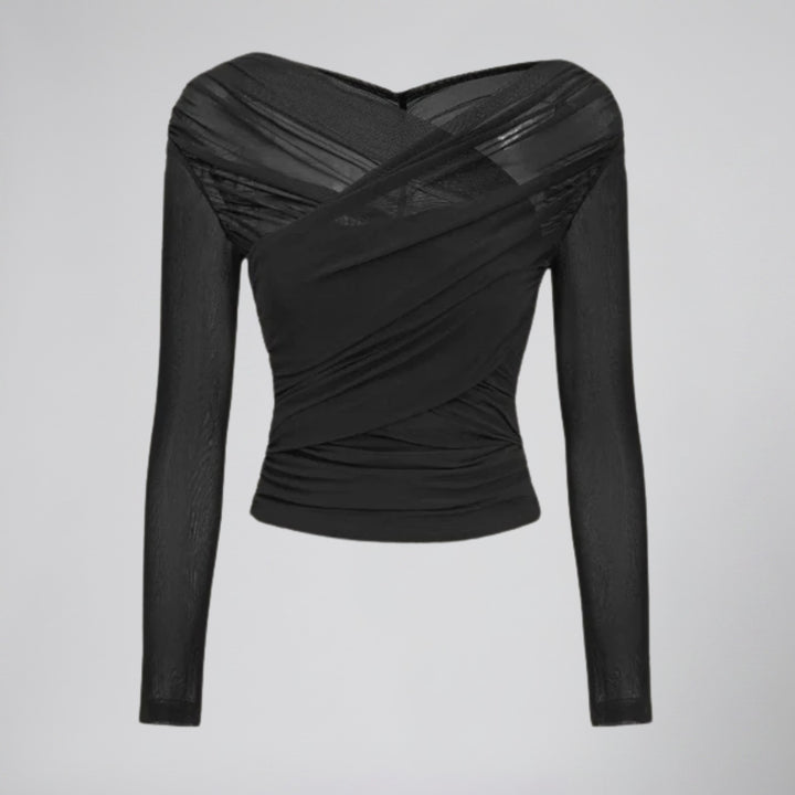 Women's Long-Sleeve Mesh Body Top | Celestiella