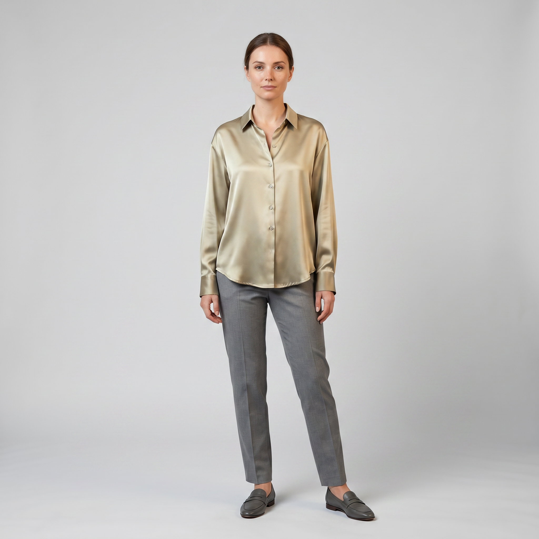 Women’s Mulberry Silk Button-Down Blouse  | Celestiella
