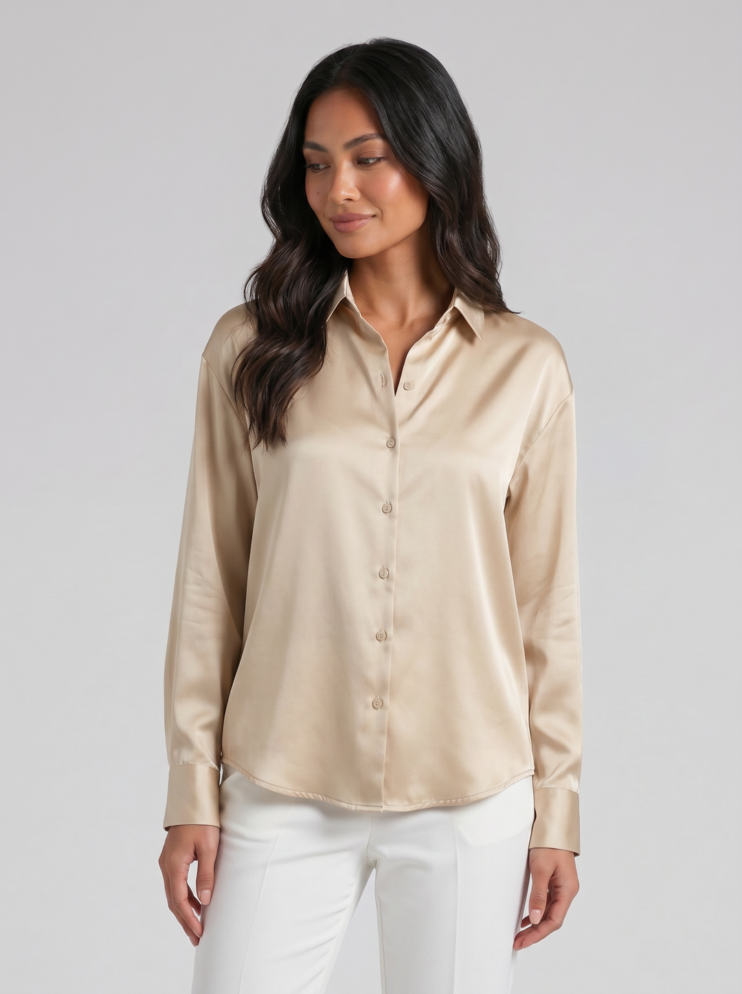 Women's Silk Blouse – Mulberry Button-Down
