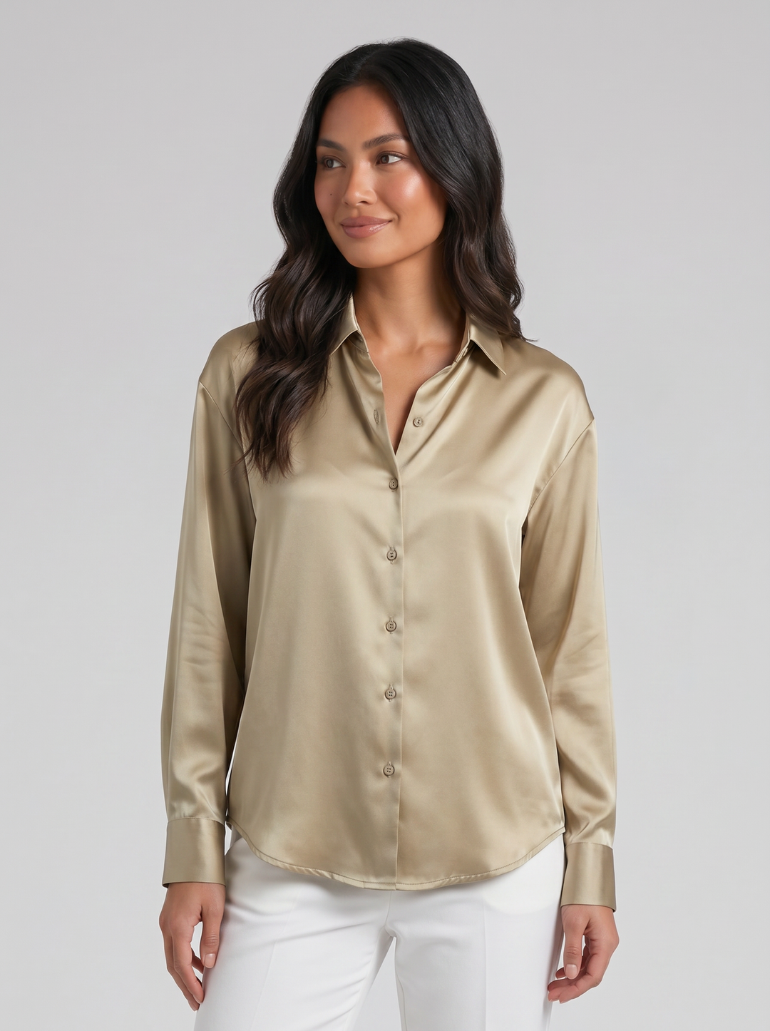Women's Silk Blouse – Mulberry Button-Down