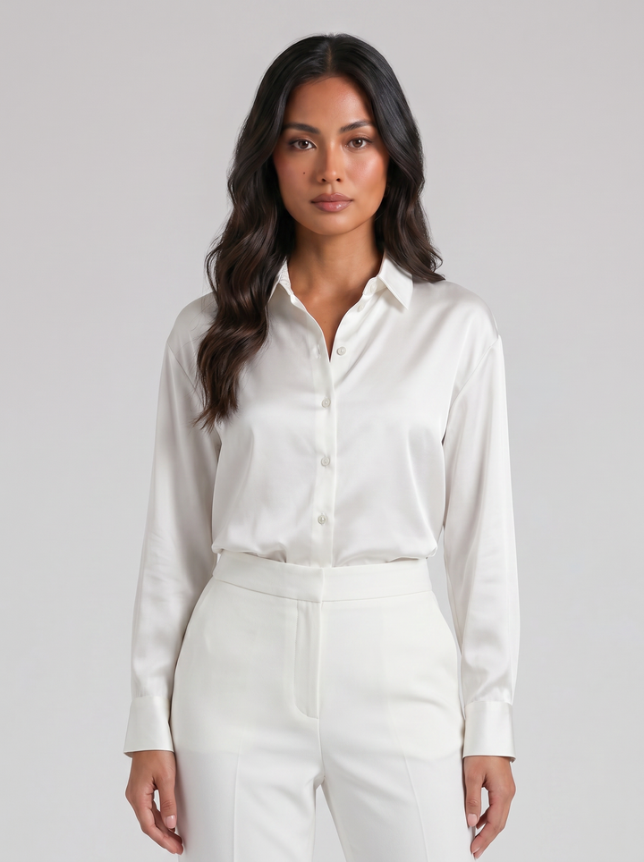Women's Silk Blouse – Mulberry Button-Down