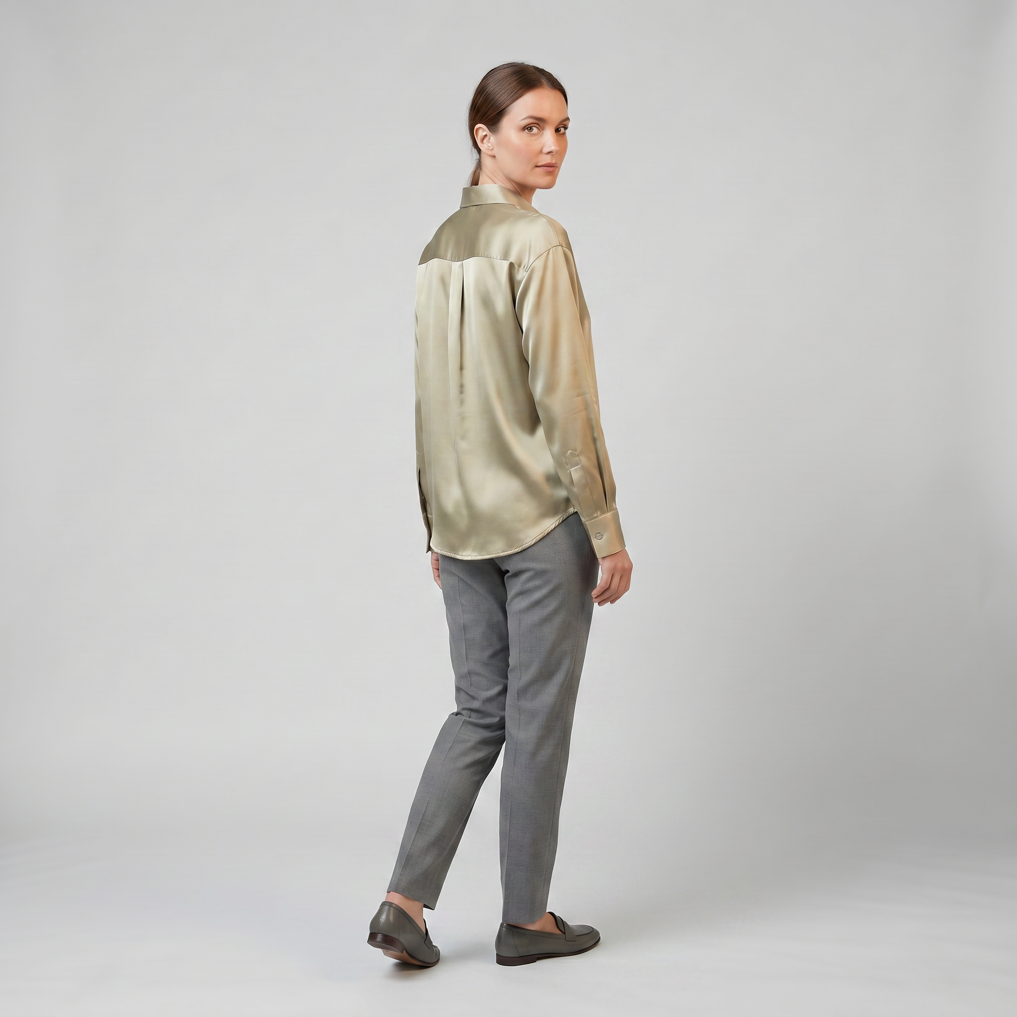 Women’s Mulberry Silk Button-Down Blouse  | Celestiella
