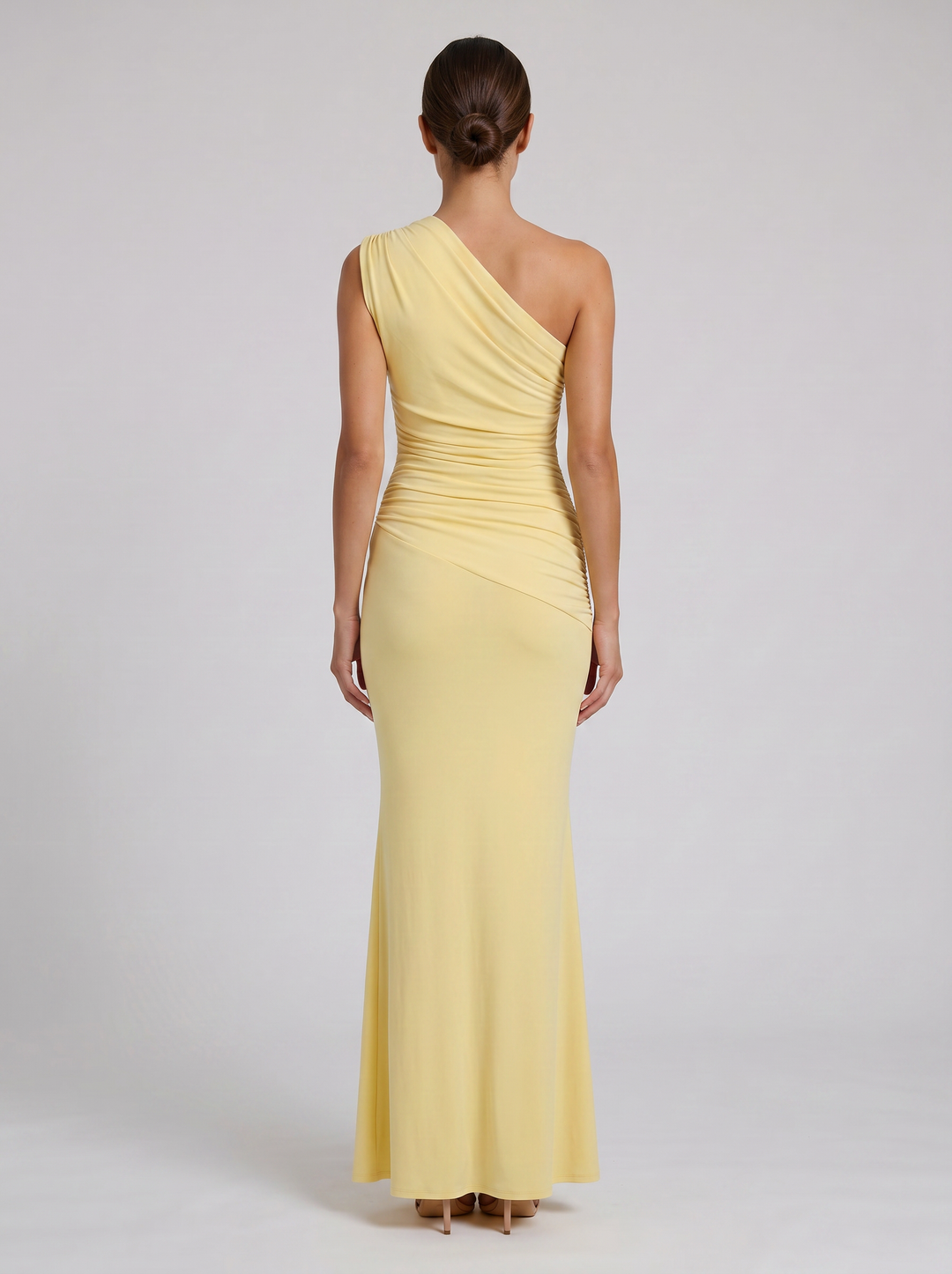 Women's Maxi Dress – Asymmetrical Ruched Party Style