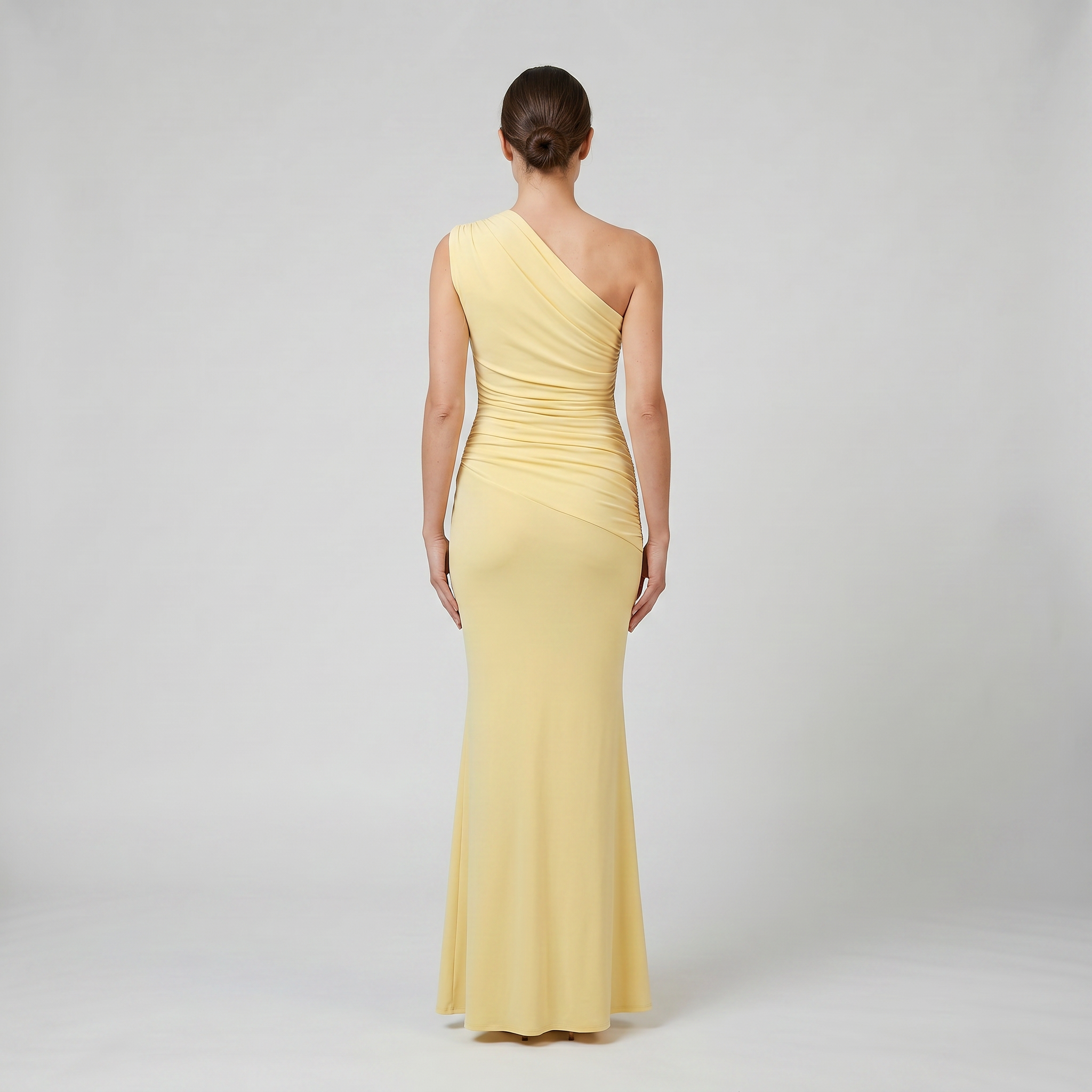 Women’s Asymmetrical Ruched Maxi Dress | Celestiella