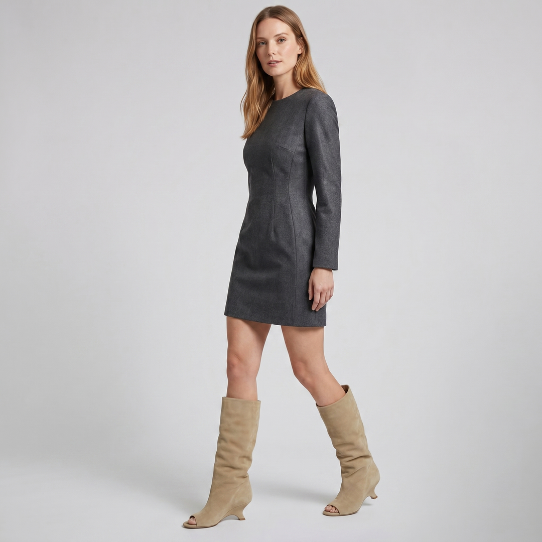 Women’s Peep-Toe Suede Boots | Celestiella