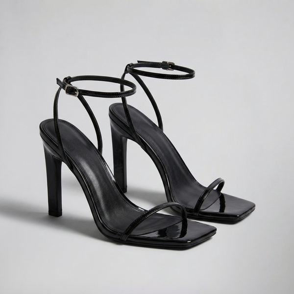 Women's Heeled Sandals, Patent Square-Toe