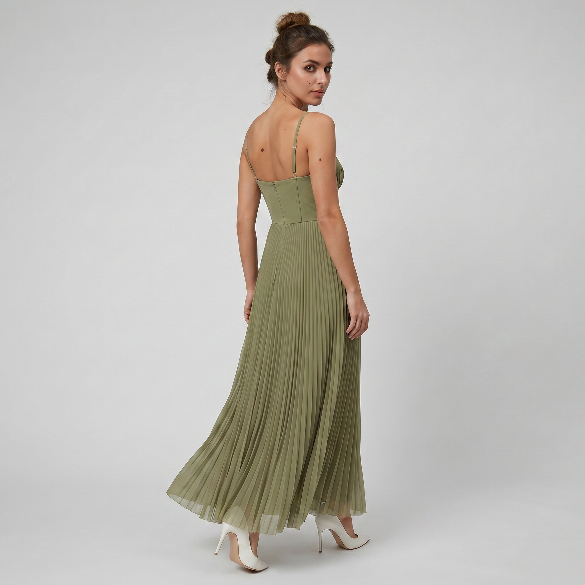 Women’s Pleated Bustier Maxi Dress | Celestiella