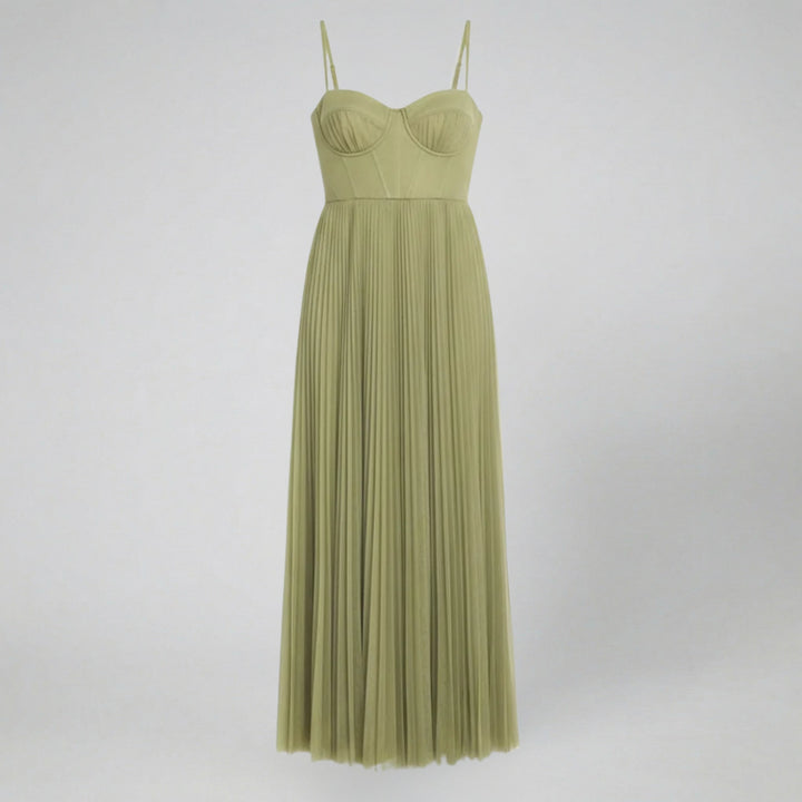 Women's Maxi Dress – Pleated Bustier Occasion Style