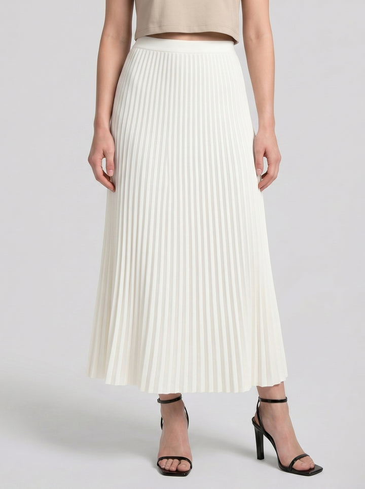 Women's Pleated Knit Midi Skirt – Fluid Movement