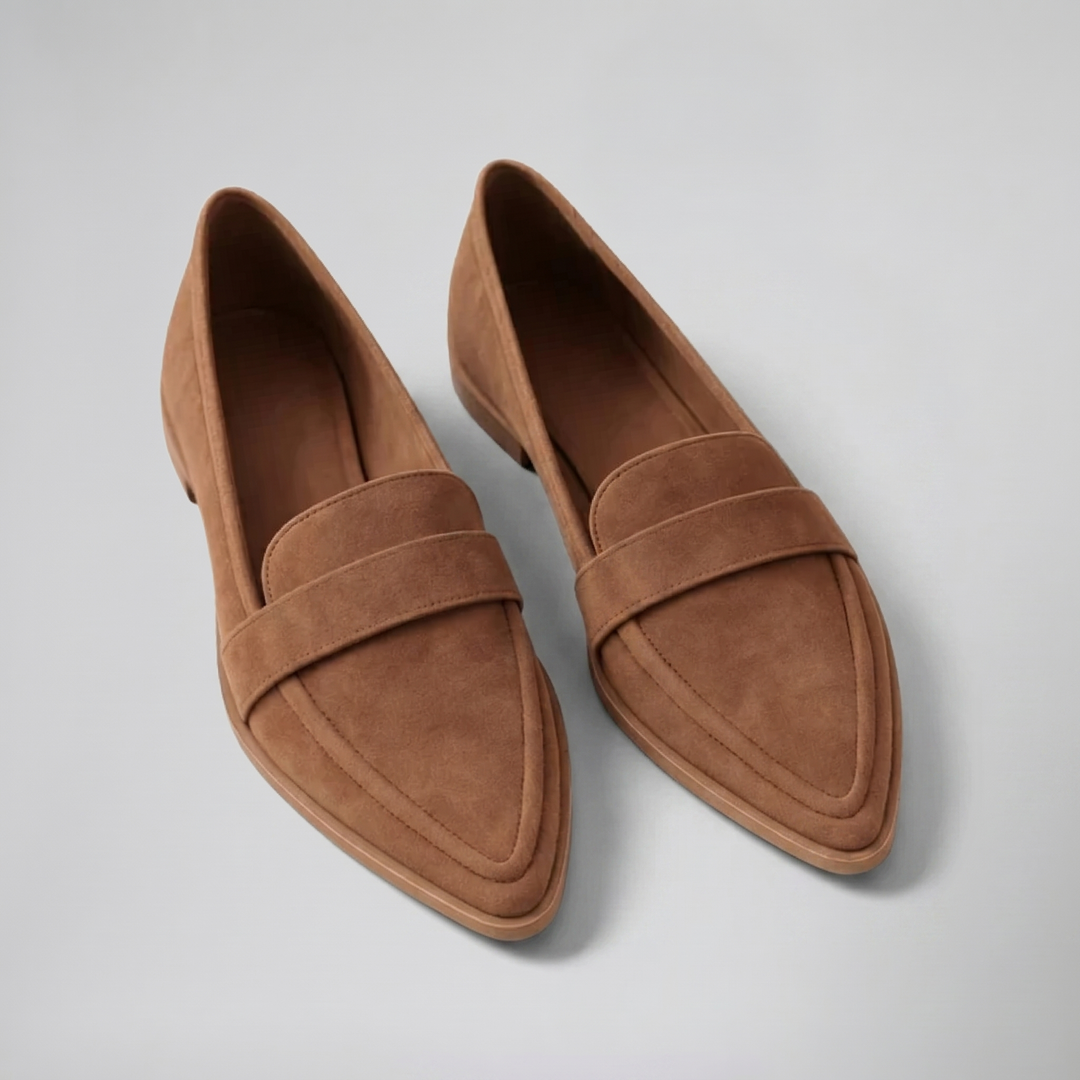 Women’s Pointed-Toe Suede Loafers | Celestiella