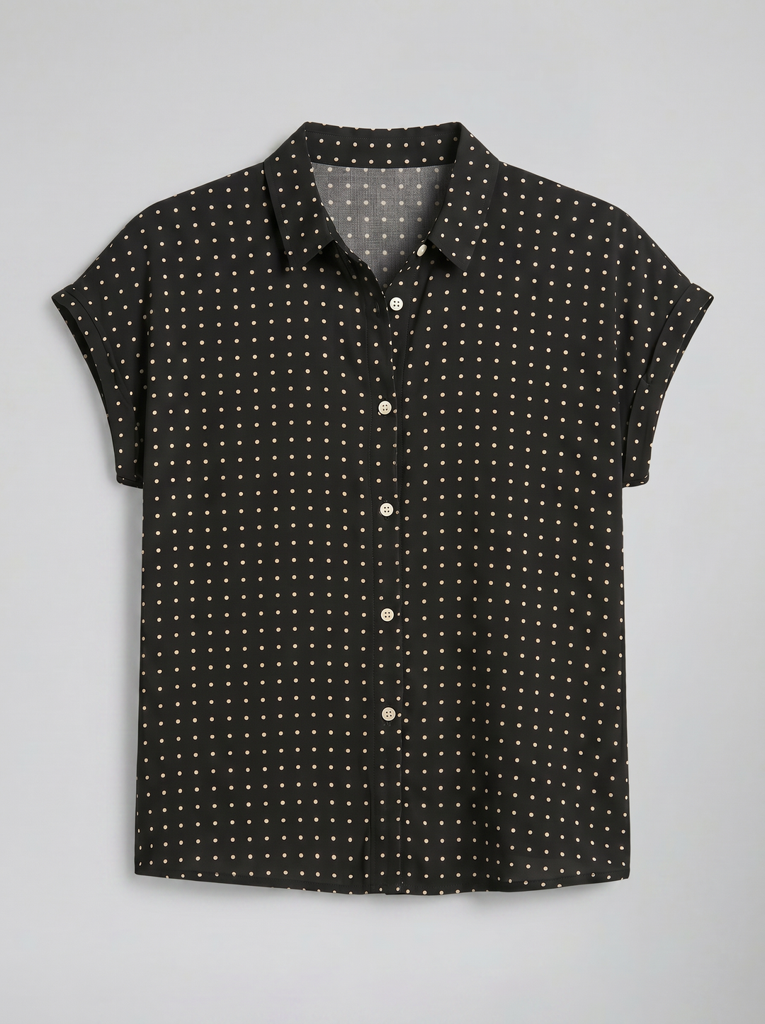 Women's Shirt – Polka Dot Cap-Sleeve