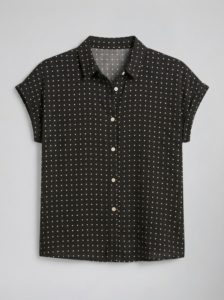 Women's Shirt – Polka Dot Cap-Sleeve