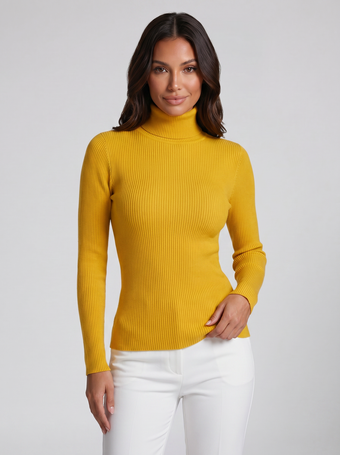 Women's Cashmere Jumper – Ribbed Turtleneck