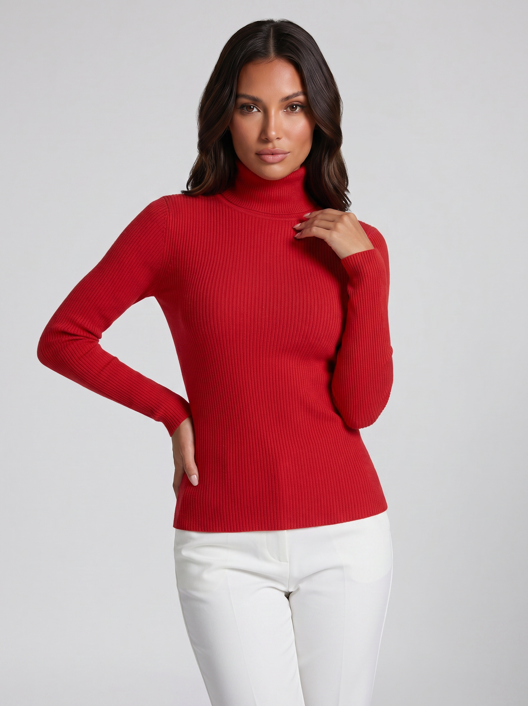 Women's Cashmere Jumper – Ribbed Turtleneck