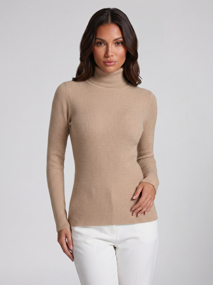 Women's Cashmere Jumper – Ribbed Turtleneck