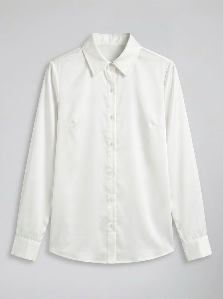 Women's Satin Shirt – Silky Button-Down