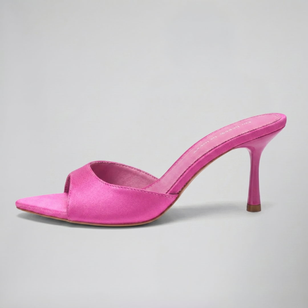 Women’s Satin Peep-Toe Mules | Celestiella