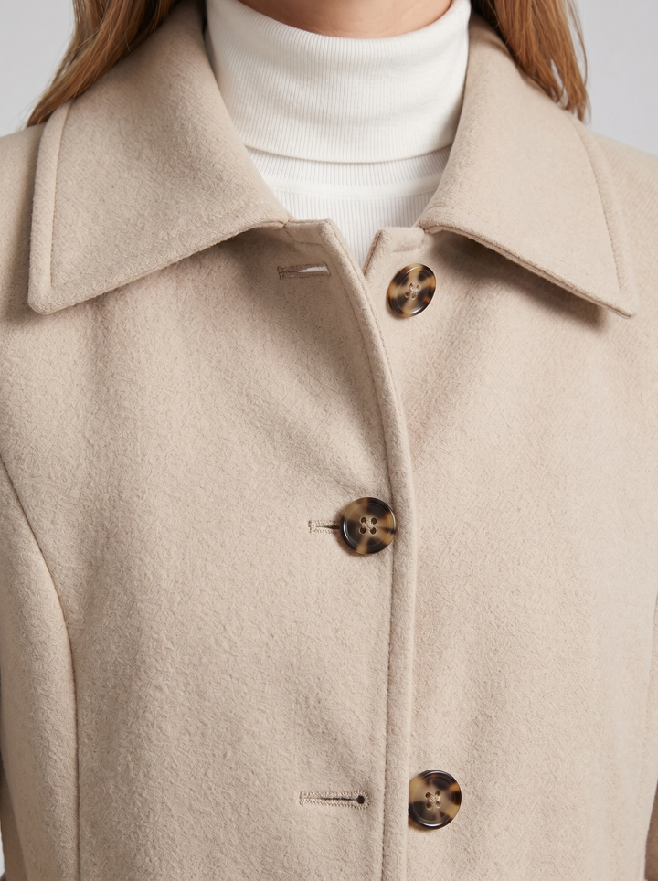 Women's Wool Coat – Single-Breasted Overcoat