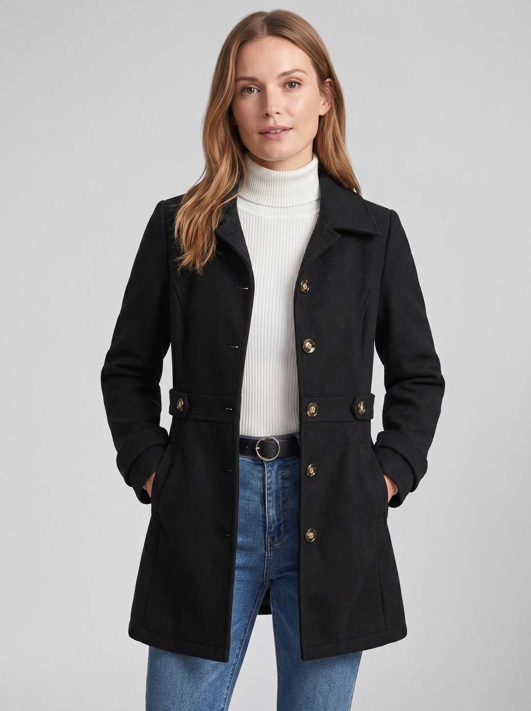 Women's Wool Coat – Single-Breasted Overcoat