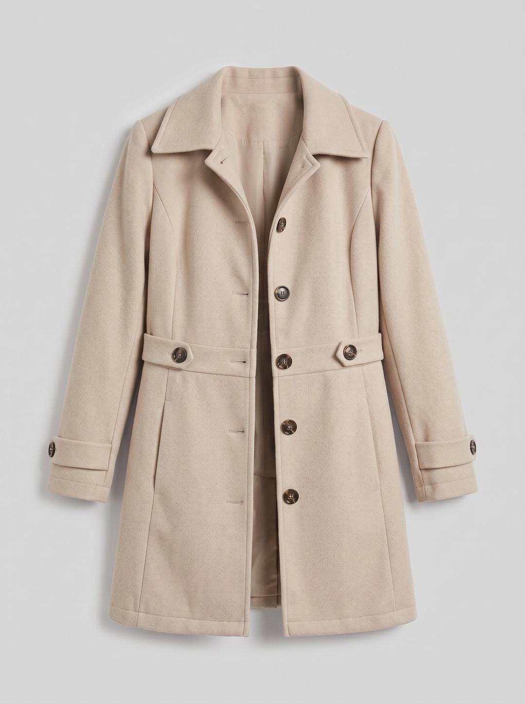 Women's Wool Coat – Single-Breasted Overcoat