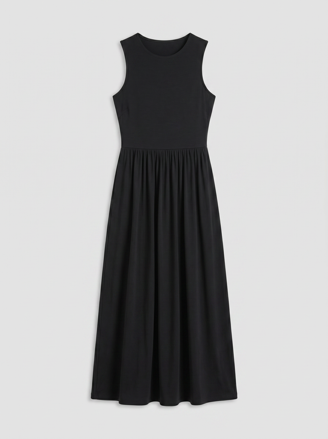 Women's Maxi Dress – Sleeveless High-Neck Minimalist