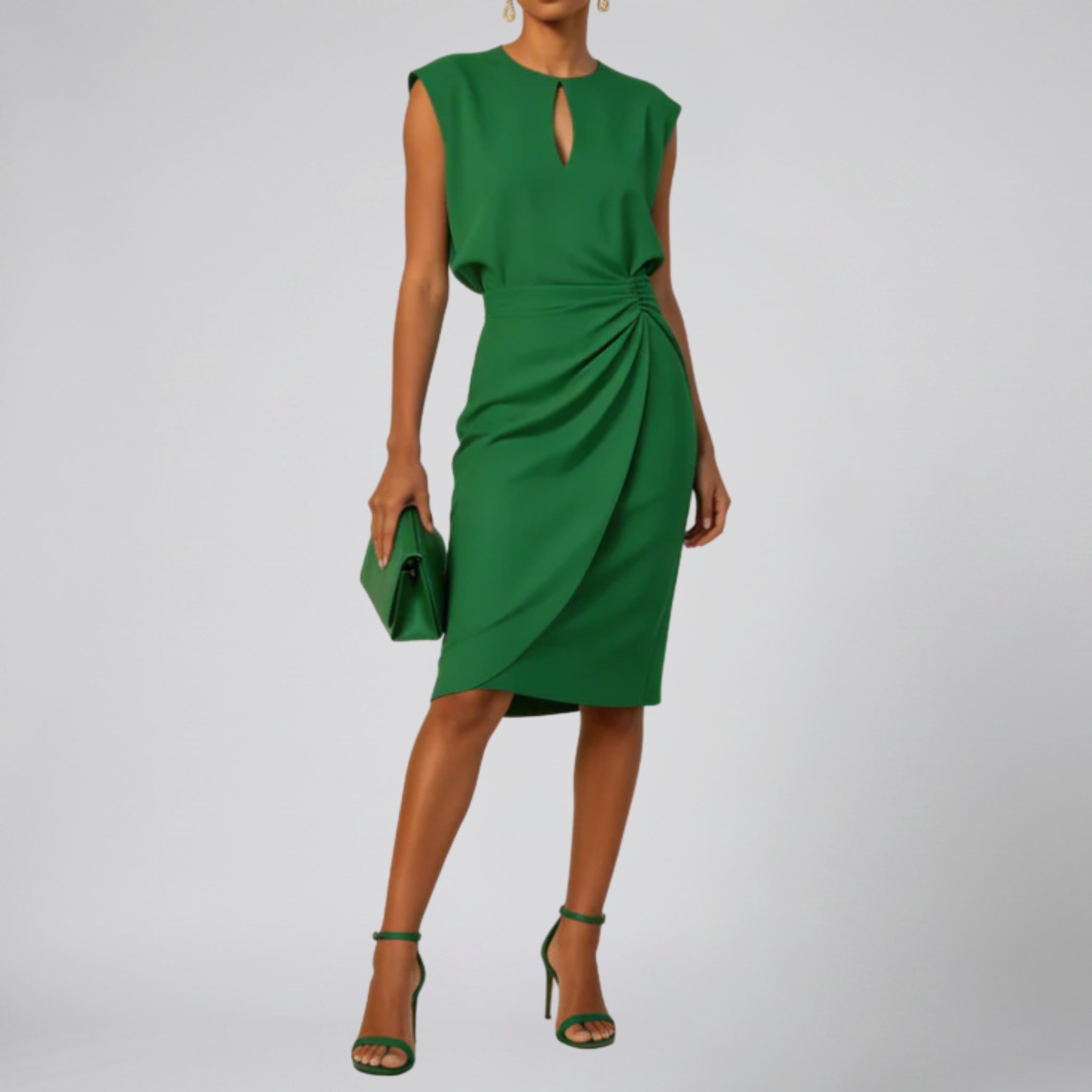 Women’s Sleeveless Pleated Midi Dress | Celestiella