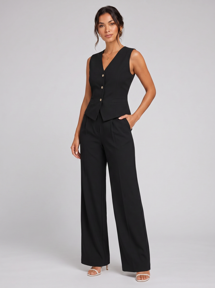 Women's Waistcoat & Trouser Set – Sleeveless Tailored Co-Ord