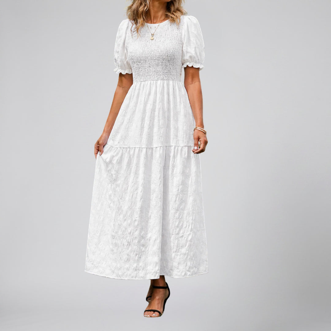 Women's Midi Dress, Smocked Puff-Sleeve