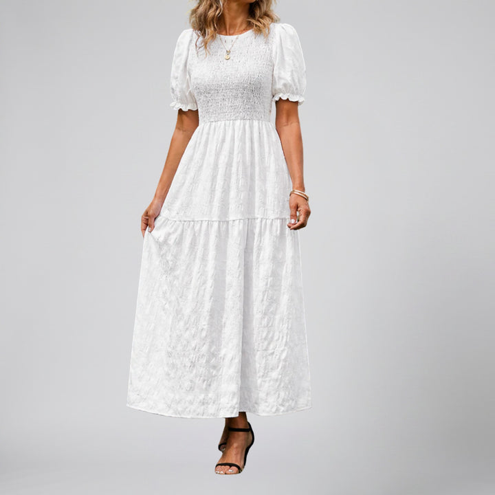 Women's Midi Dress, Smocked Puff-Sleeve