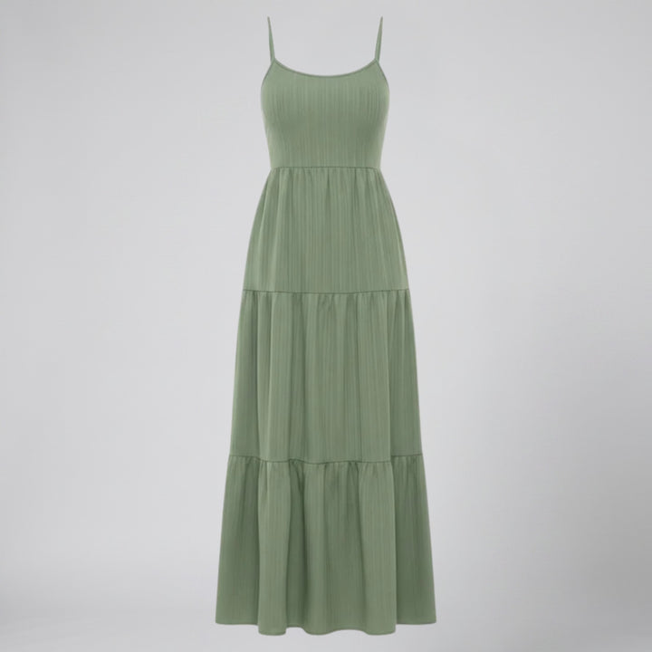 Women's Maxi Dress – Strap Tiered Boho Summer Style