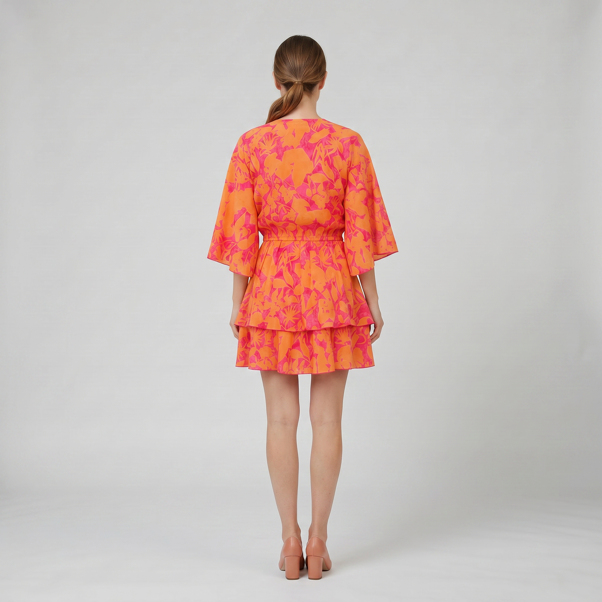 Women’s V-Neck Floral Print Mini Dress | Celestiella