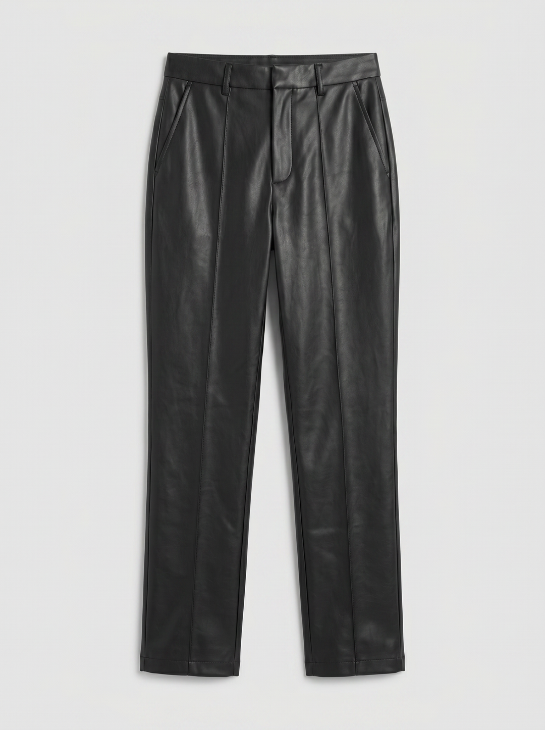Women's Faux Leather Trousers – Tailored Straight-Leg Trouser | Celestiella