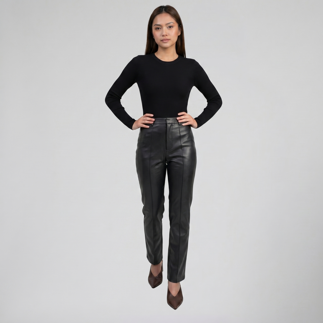 Women’s Tailored Faux-Leather Trousers | Celestiella