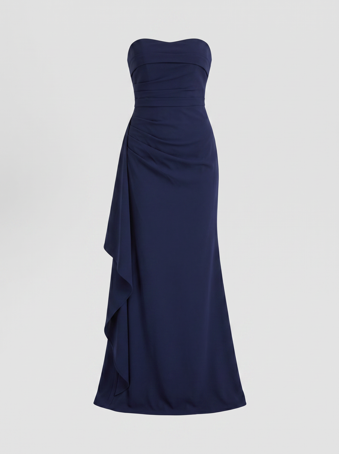 Women's Maxi Dress – Strapless Ruched Bodycon